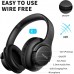 Bluetooth Headphones Over Ear,KVIDIO 55 Hours Playtime Wireless Headphones with Microphone,Foldable Lightweight Headset with Deep Bass,HiFi Stereo Sound for Travel Work Laptop PC Cellphone (Blue)